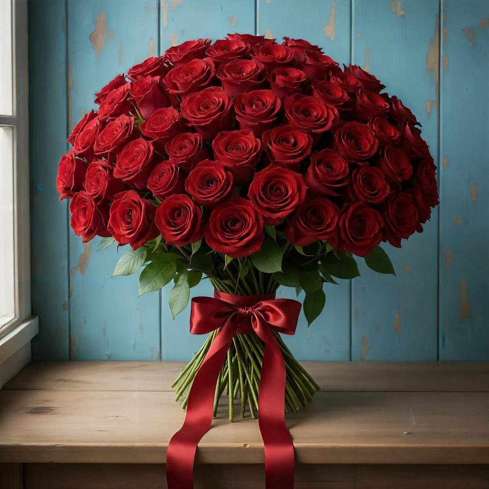 Букет Красные розы Блэк Меджик в Западный