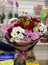 Букет цветов из:  Розы, Хризантемы и Альстромерии #REPLACE_PRED# Западный
