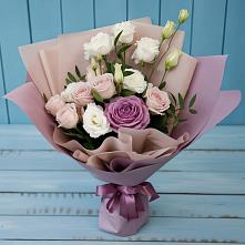 Букет цветов из:  Розы и Лизиантусы #REPLACE_PRED# Западный