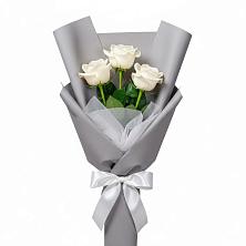 Букет 3 белые розы в Западный