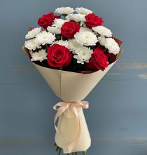 Букет цветов из:  Розы и Хризантемы в Западный