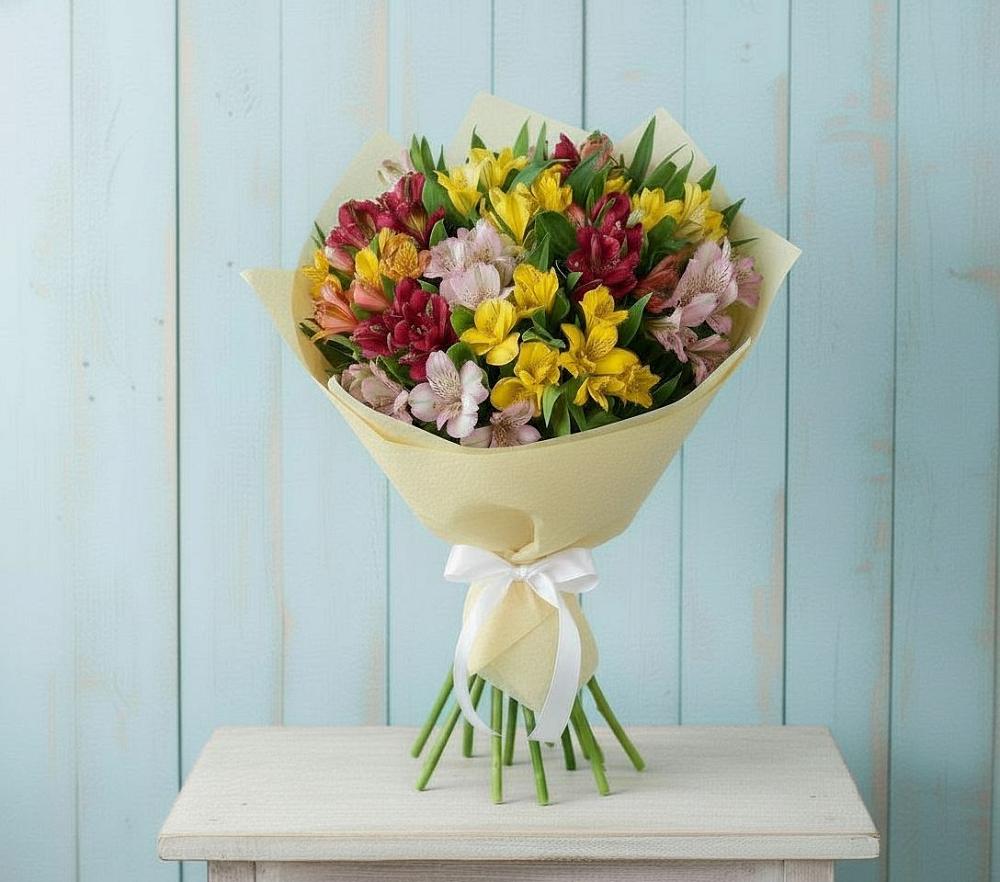 Букет цветов из: Альстромерии в Западный